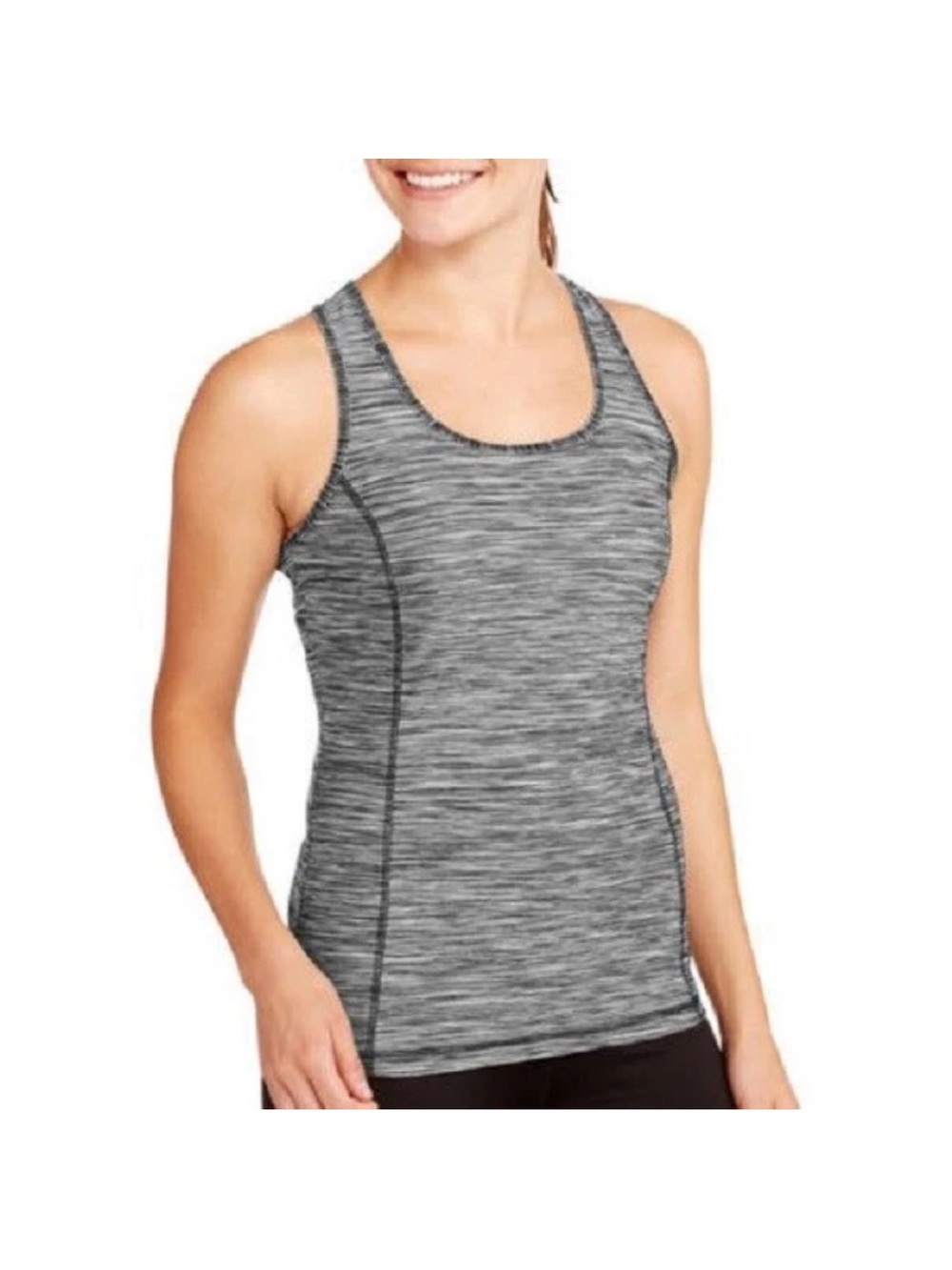 Danskin Now Heathered Gray Racerback Tank Top